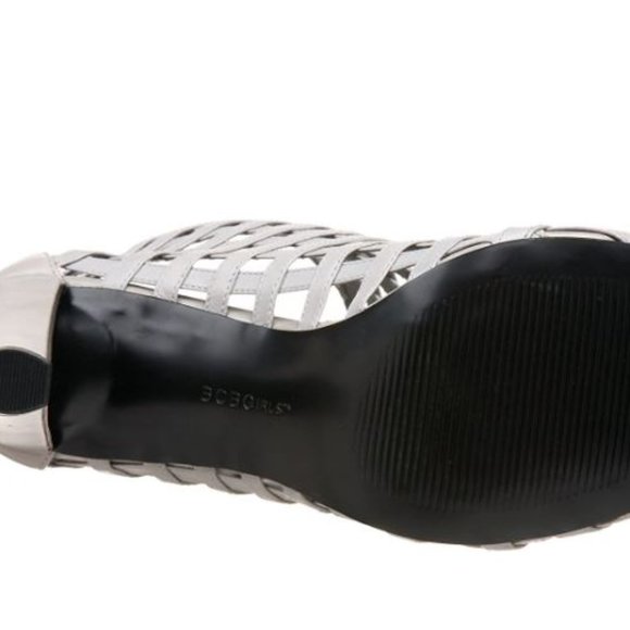 BCBGirls "HOSTY" Grey 8.5 M Leather Open Toe Strappy Booty Reg. $118 - Picture 5 of 7